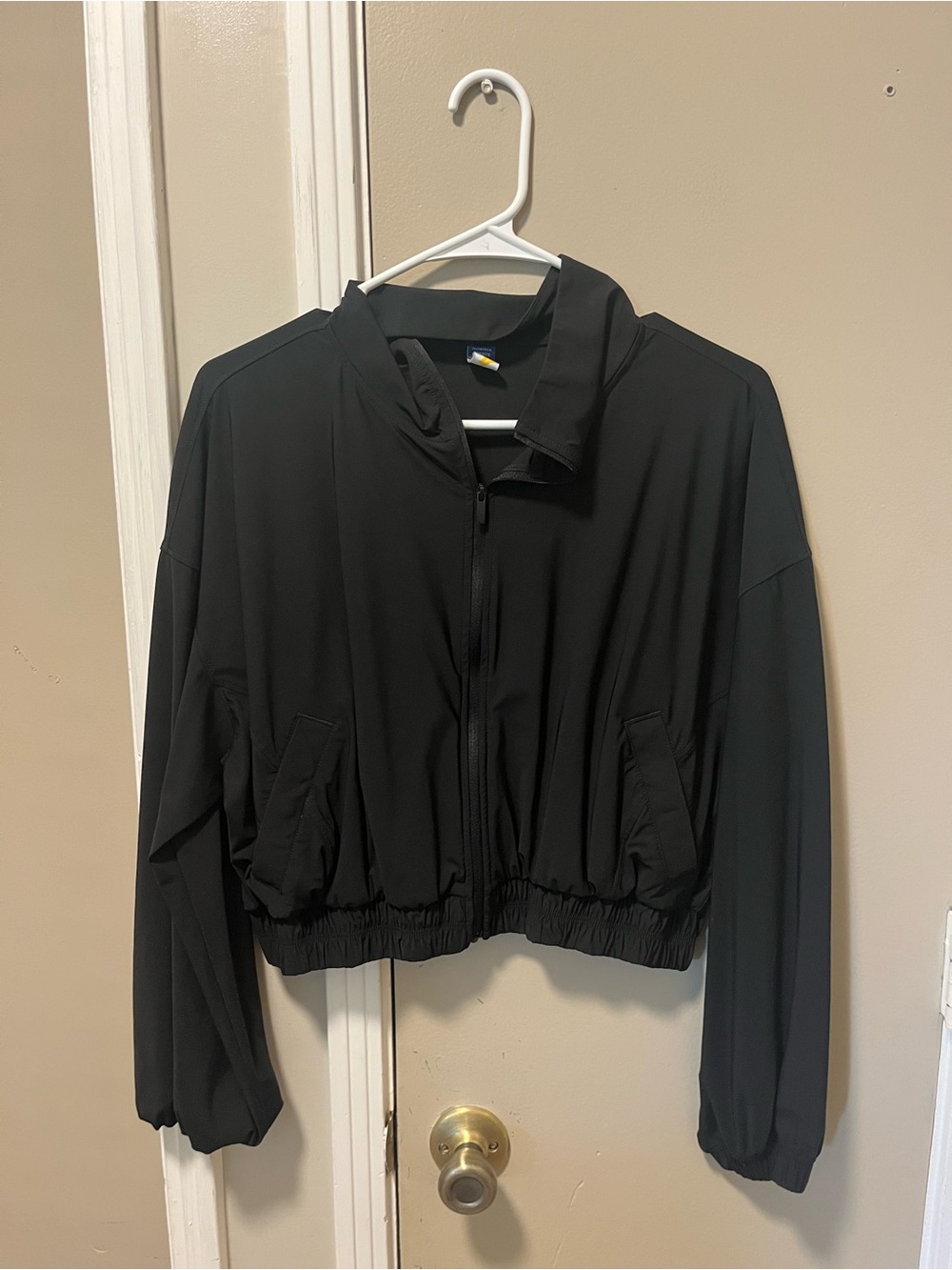 Old Navy Black Lightweight Cropped Bomber Jacket